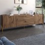 Тумба під телевізор з шухлядами LION Wood з золотими ніжками 160х65х40 см Дуб Ліворно (LION-043114)