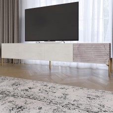 Тумба під телевізор на золотих металевих ніжках LION Грей Бетон Style/Камінь (LION-042562)
