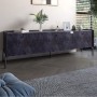 Тумба под телевизор на 3 ящика LION Wood с черными ножками 160х65х40 см Бетон темный (LION-043095)