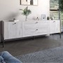 Тумба под телевизор с ящиками LION Wood с черными ножками 160х65х40 см Самоа Дымчатый (LION-043134)