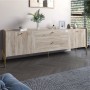 Тумба під телевізор з шухлядами LION Wood з золотими ніжками 160х65х40 см Дуб Сонома (LION-043115)