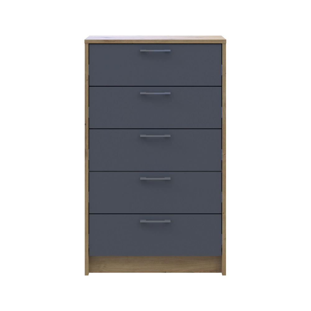 Комод Doros Ронді Дуб Артизан/Графіт 5 ящиків 60х40х100 DRS-011783 (41516188)