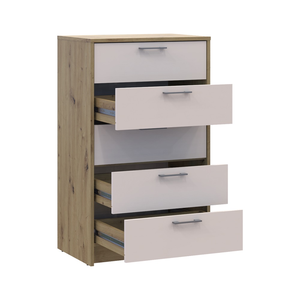 Комод Doros Ронди Дуб Артизан/Кашемир 5 ящиков 60х40х100 DRS-011784 (41516189)