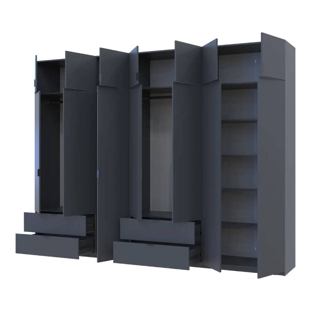 Шкаф для одежды Doros Лукас Графит 3+4 ДСП 280х50х240 DRS-011696 (42005121)