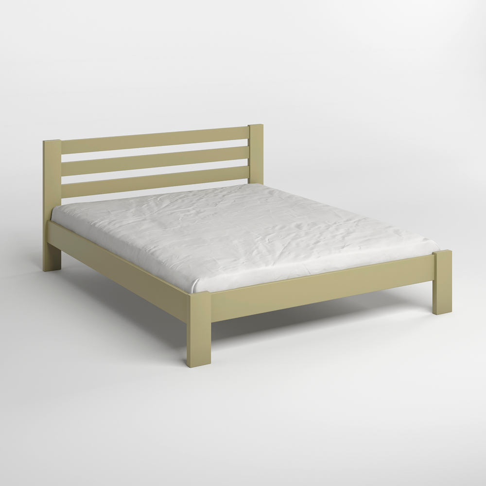 Полуторная деревянная кровать Mebigrand Колумбия Оливковая (RAL1020) 120х190 см (MBG-3336)