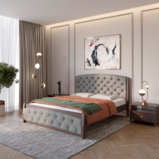 Полуторная деревянная кровать Mebigrand Мехико Венге/Аляска 93 (Серый) 120х190 см (MBG-12169)