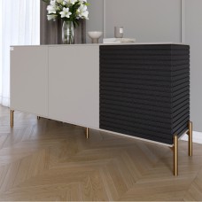 Комод закритий у вітальню на золотих металевих ніжках LION Грей 154x38x76,5 см Кашемір/Асфальт (LION-041828)