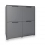 Тумба четырехдверная LION Краш 82x43x86 см 82x43x86 см Антрацит (LION-041753)