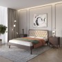 Полуторная деревянная кровать Mebigrand Токио Венге/Аляска 23 (Бежевый) 120х190 см (MBG-4872)