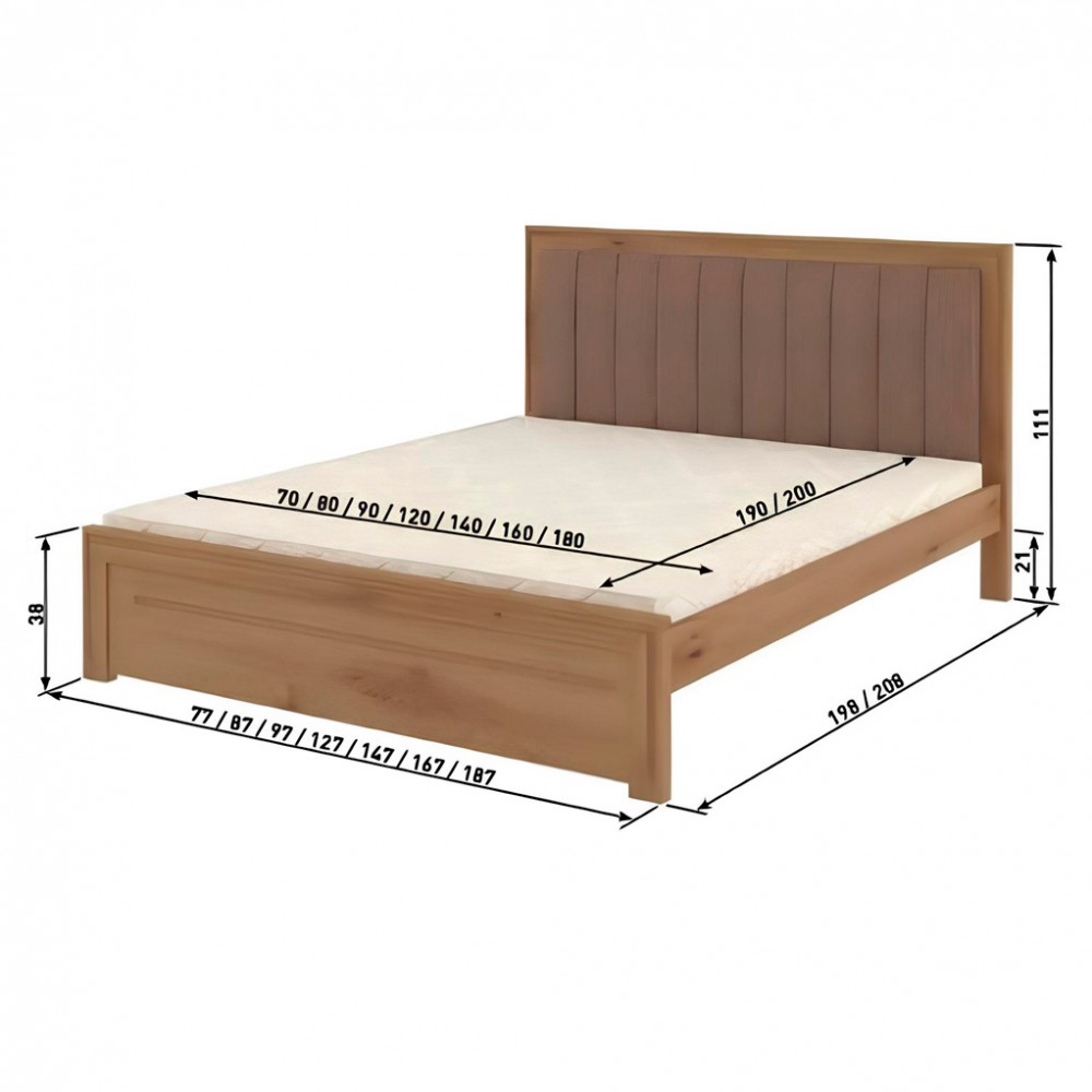 Полуторная деревянная кровать Mebigrand Торонто Т1 Айвори (S0505Y30R)/Аляска 23 (бежевый) 120х190 см (MBG-7236)