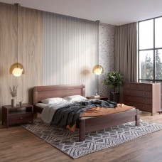 Полуторная деревянная кровать Mebigrand Тоскана Орех темный 120х190 см (MBG-3528)
