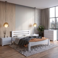 Односпальне дерев'яне ліжко Mebigrand Колумбія Сіро-блакитний (S2010R80B) 70х190 см (MBG-14589)