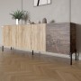 Комод в гостиную на черных металлических ножках LION Грей 204x38x76,5 см Дуб сонома/Дерево (LION-042507)