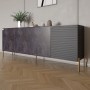 Комод на золотых металлических ножках LION Грей 204x38x76,5 см Бетон темный/Асфальт (LION-042677)
