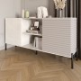 Комод відкритий на чорних металевих ніжках LION Грей Бетон Style/Кашемір (LION-042863)