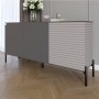 Комод закрыт в гостиную на черных металлических ножках LION Грей 154x38x76,5 см Антрацит/Кашемир (LION-041803)