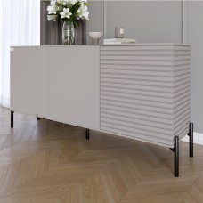 Комод закритий у вітальню на чорних металевих ніжках LION Грей 154x38x76,5 см Кашемір/Кашемір (LION-041813)