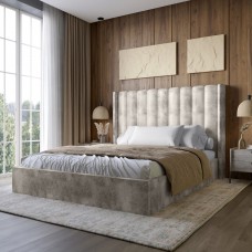Двуспальная кровать LION Нино 160x200 см SILK 102 Айвори (LION-045037)
