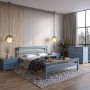 Полуторная деревянная кровать Mebigrand Чикаго Сити Серо-синий (S7010R90B) 120х200 см (MBG-9917)