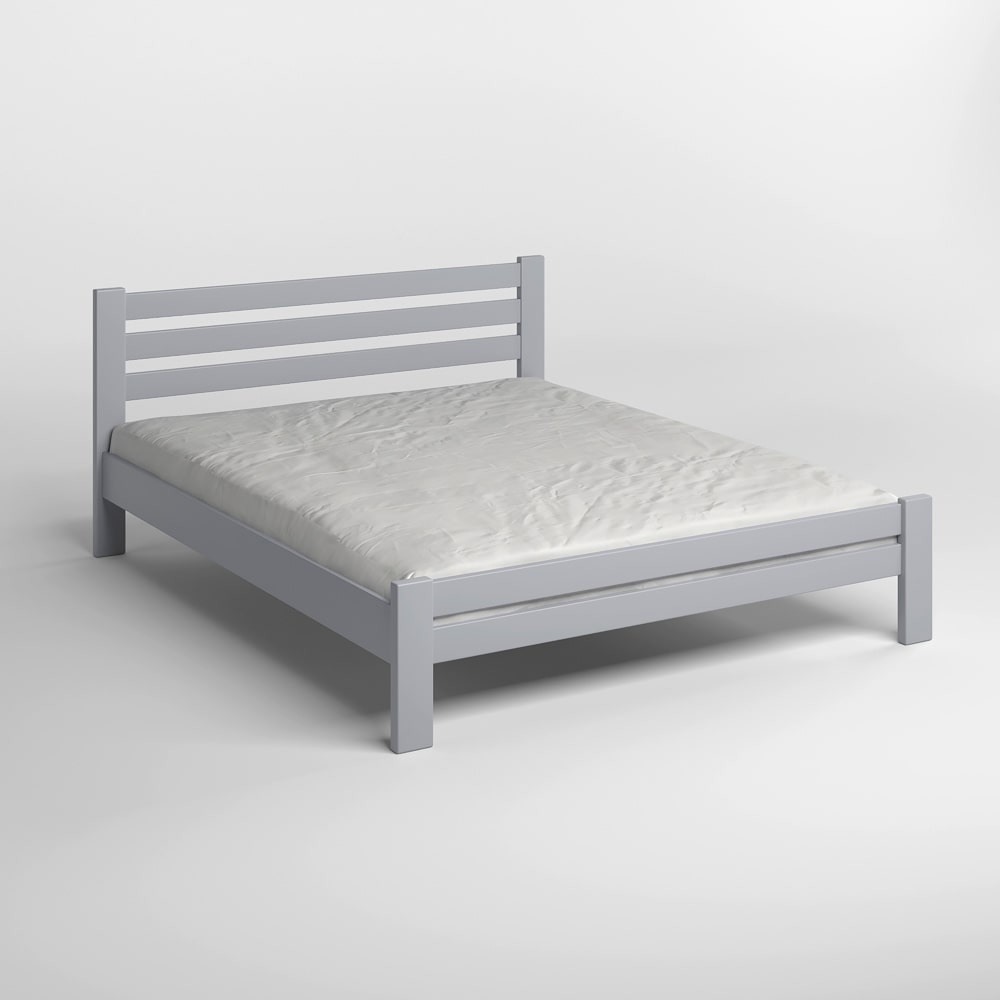 Полуторная деревянная кровать Mebigrand Премьера Светло-серый (RAL7040) 120х190 см (MBG-2811)