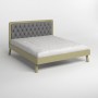 Полуторная деревянная кровать Mebigrand Токио Оливковый (RAL1020)/Аляска 93 (Серый) 120х190 см (MBG-4648)