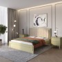Двуспальная деревянная кровать Mebigrand Торонто Т1 Оливковый (RAL1020)/Аляска 23 (бежевый) 160х190 см (MBG-8518)