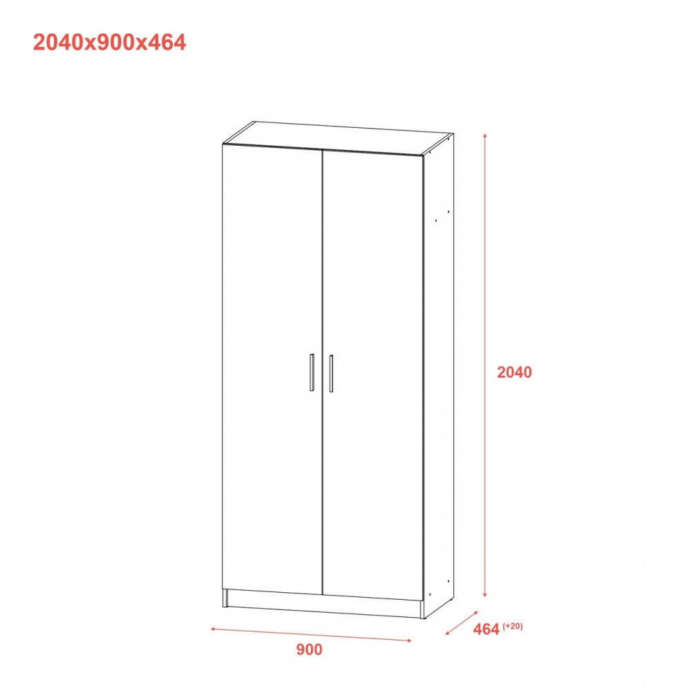 Шкаф для одежды Doros Promo с полками Серый 2 ДСП 90х48х204 DRS-011632 (80737770)