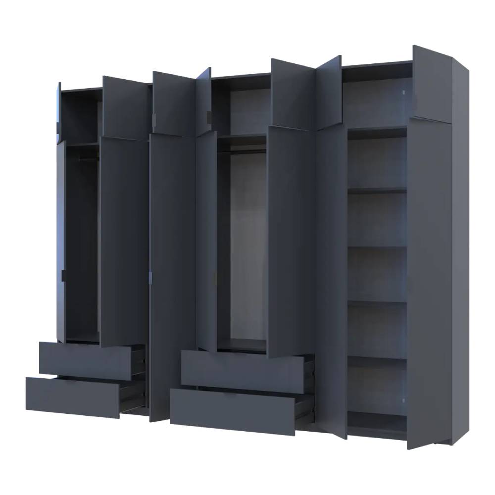 Шафа для одягу Doros Лукас Графіт 3+4 ДСП 300х50х240 DRS-011698 (42005133)