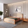 Полуторная деревянная кровать Mebigrand Мехико Ольха/Аляска 23 (Бежевый) 120х190 см (MBG-11966)