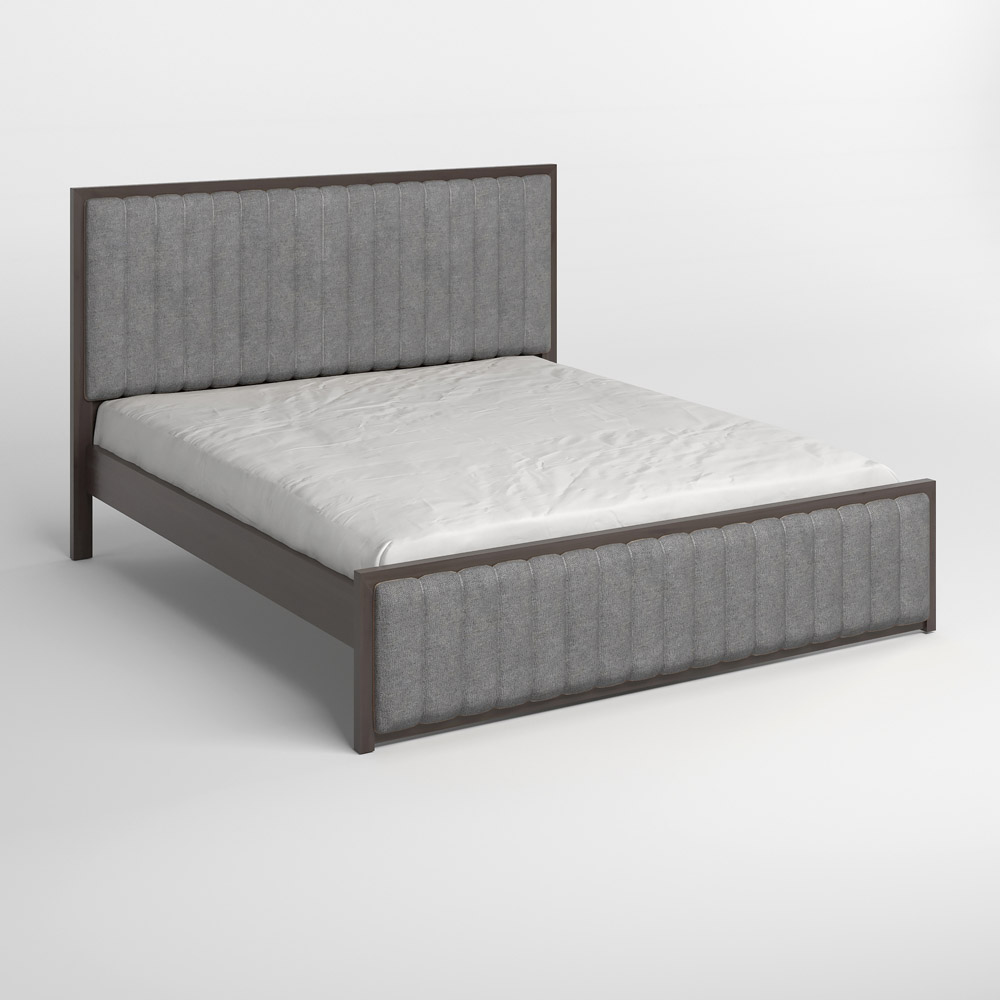 Полуторная деревянная кровать Mebigrand Вена Венге/Аляска 93 (Серый) 120х190 см (MBG-10791)
