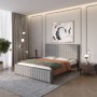 Полуторная деревянная кровать Mebigrand Вена Венге/Аляска 93 (Серый) 120х190 см (MBG-10791)