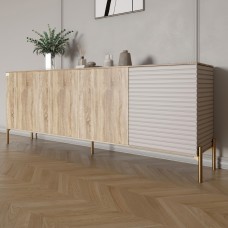 Комод на золотых металлических ножках LION Грей 204x38x76,5 см Дуб сонома/Кашемир (LION-042638)