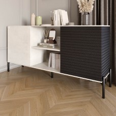 Комод відкритий на чорних металевих ніжках LION Грей Бетон Style/Асфальт (LION-042713)