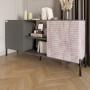 Комод открытый на черных металлических ножках LION Грей Антрацит/Камень (LION-042787)