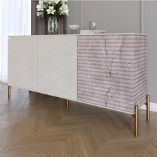 Комод закритий у вітальню на золотих металевих ніжках LION Грей 154x38x76,5 см Бетон Style/Камінь (LION-041849)