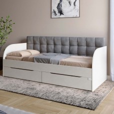 Детская полуторная кровать LION Л-7 с ящиками и ламелями Лили-95 120x200 см Бетон Style (LION-044242)