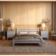 Полуторная деревянная кровать Mebigrand Премьера Светло-серый (RAL7040) 120х200 см (MBG-2812)