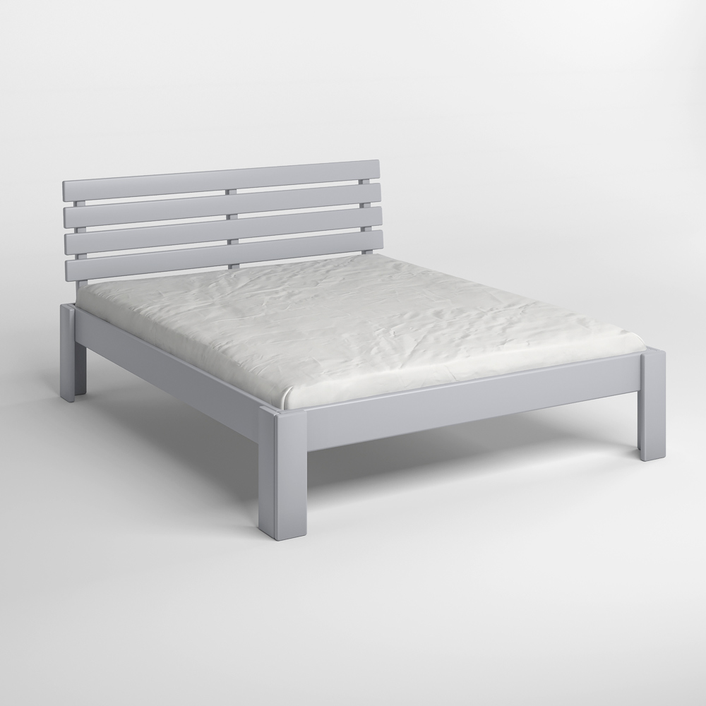 Полуторная деревянная кровать Mebigrand Техас Светло-серый (RAL7040) 120х190 см (MBG-9690)
