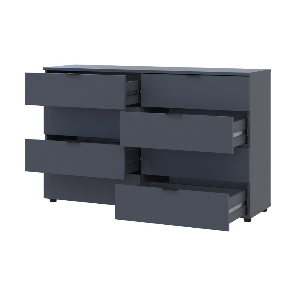Комод Doros Рон 8 Графит 8 Ящиков 130х38х81 DRS-011775 (41516173)
