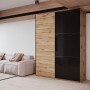 Шафа купе Doros G-Caiser Дуб Евок 1 ДСП / 1 Скло / 3 частини 180х60х240 (DRS-011577)