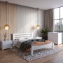 Полуторная деревянная кровать Mebigrand Колумбия Серо-голубой (S2010R80B) 120х200 см (MBG-3372)
