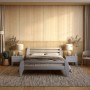 Двуспальная деревянная кровать Mebigrand Милан Светло-серый (RAL-7040) 180х200 см (MBG-6285)
