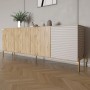 Комод на золотых металлических ножках LION Грей 204x38x76,5 см Дуб Аппалачи/Кашемир (LION-042649)