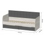 Детская полуторная кровать LION Л-7 с ящиками и ламелями Лили-95 120x200 см Самоа дымчатый (LION-044253)