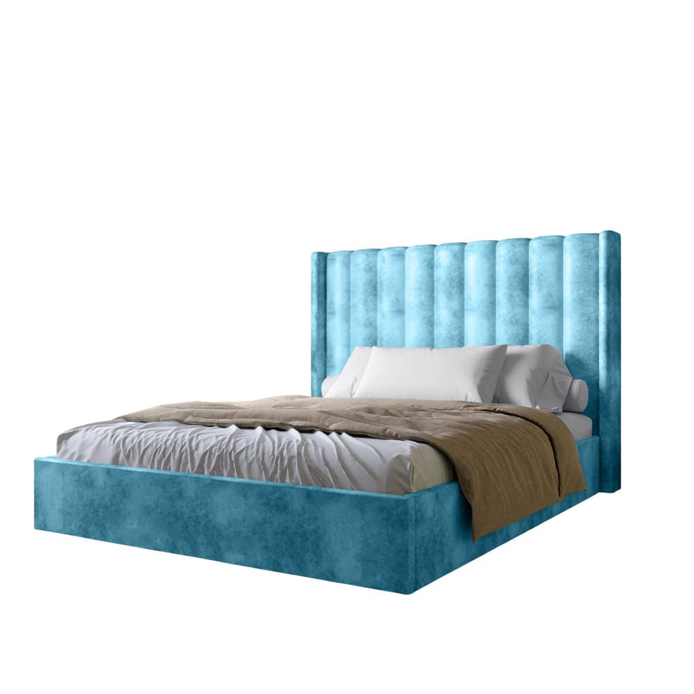 Двуспальная кровать LION Нино 160x200 см SILK 502 Бирюзовый (LION-045049)