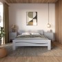 Полуторная деревянная кровать Mebigrand Неаполь Светло-серый (RAL7040) 120х190 см (MBG-3722)