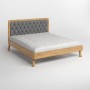 Полуторная деревянная кровать Mebigrand Токио Орех светлый/Аляска 93 (Серый) 120х190 см (MBG-4842)