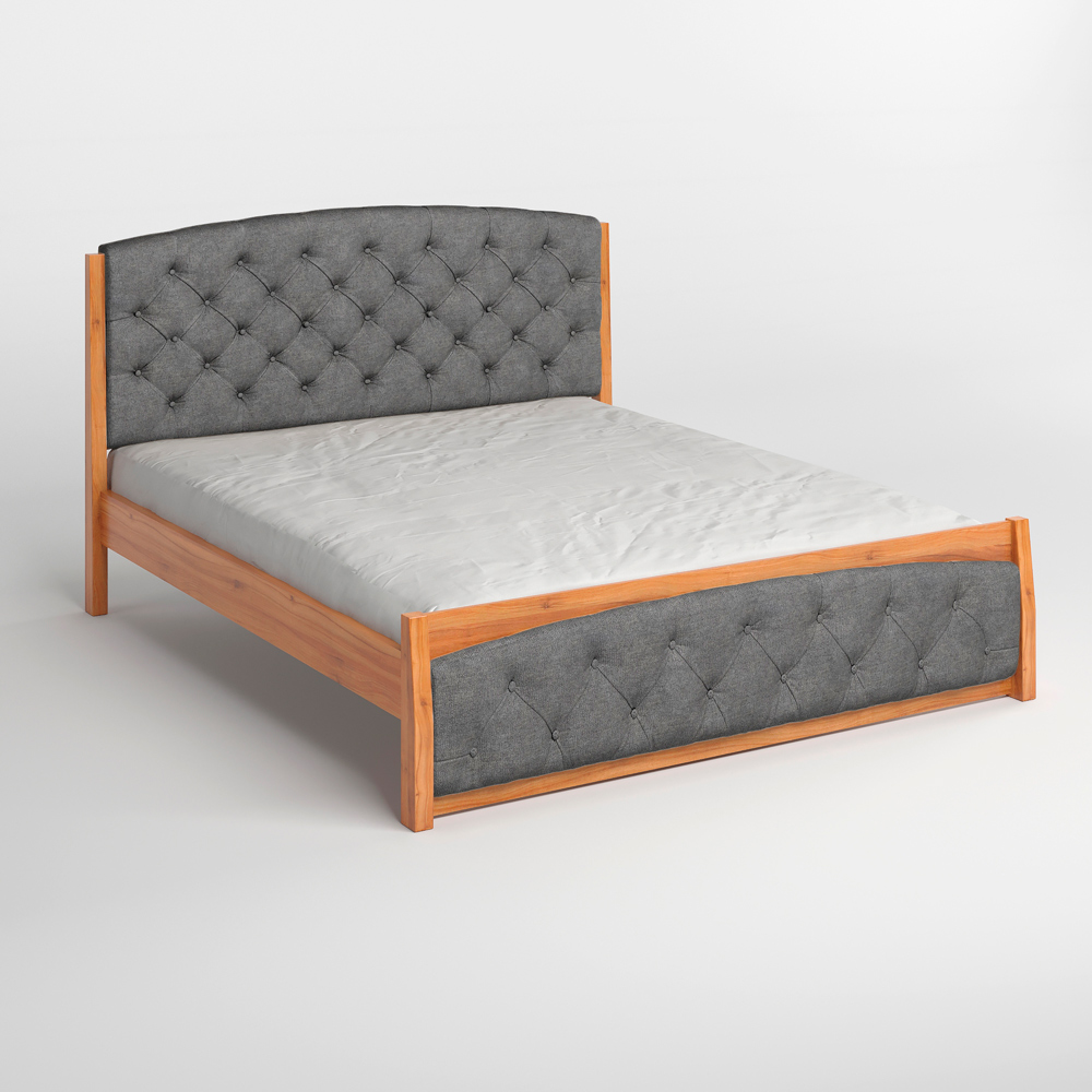 Полуторная деревянная кровать Mebigrand Мехико Ольха/Аляска 93 (Серый) 120х190 см (MBG-12193)