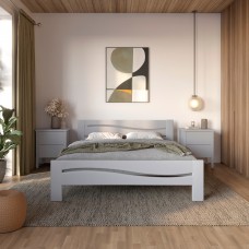 Полуторная деревянная кровать Mebigrand Неаполь Светло-серый (RAL7040) 120х200 см (MBG-3723)