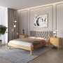 Полуторная деревянная кровать Mebigrand Токио Орех светлый/Аляска 93 (Серый) 120х200 см (MBG-4843)